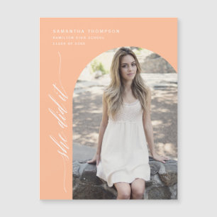 Peach She It Arch Photo Graduation Magnet