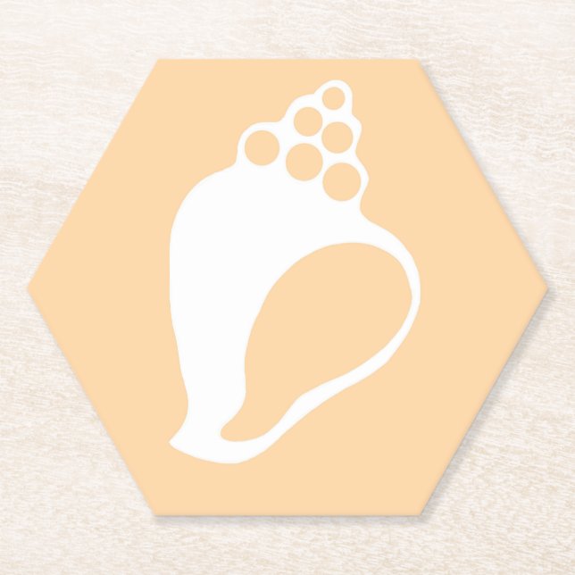 Peach Shell Paper Coaster (Front)