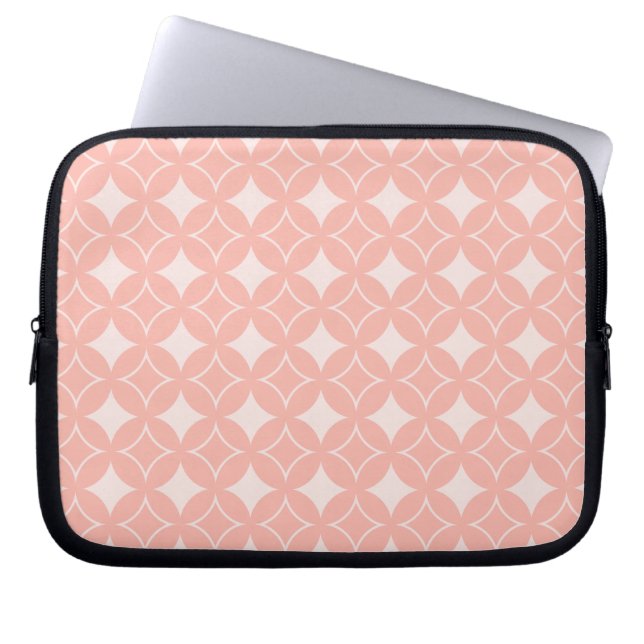 Peach shippo laptop sleeve (Front)