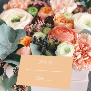 Peach Simple Stylized Script Wedding Place Card