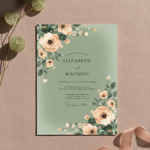 Peach Soft Bloom Wedding Invitation