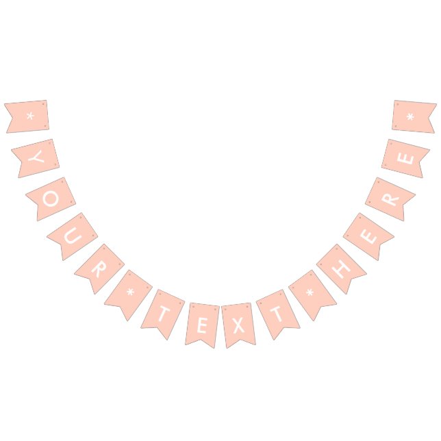 Peach Solid Colour Customize It Bunting Flags (All)