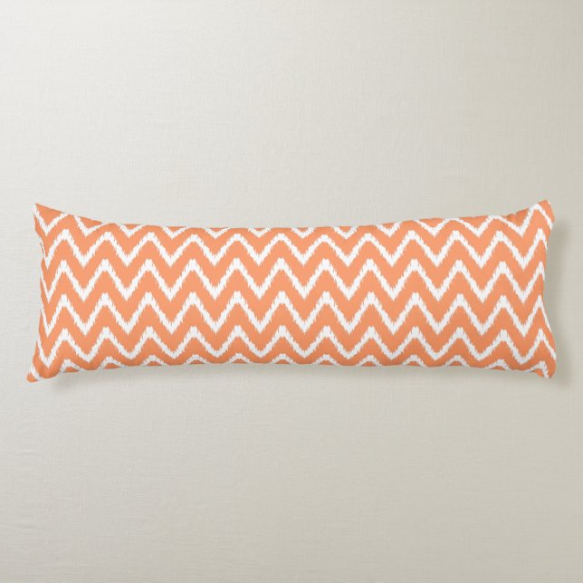 Peach Southern Cottage Chevrons Body Pillow (Front)