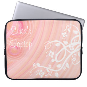 Peach Spirals, Filigree, and Flowers Laptop Sleeve