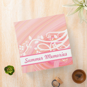 Peach Spirals, Filigree & Flowers Binder