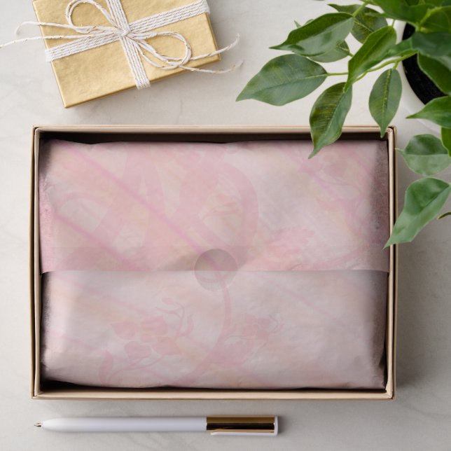 Peach Spirals, Vines and Flowers Tissue Paper (Gift)