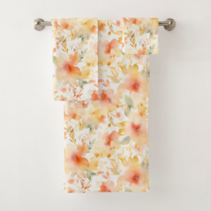 Peach Splash Floral Abstrait