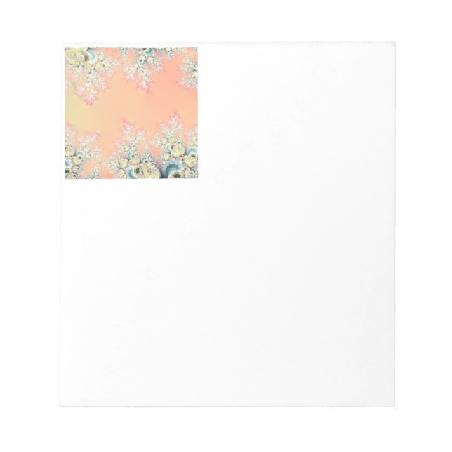Peach Spring Frost Fractal Notepad (Front)