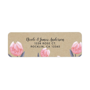 Peach Spring Watercolor Tulips Bridal Shower Party