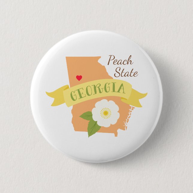 Peach State 2 Inch Round Button (Front)