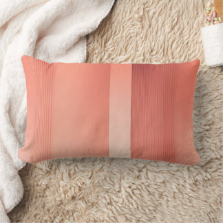 Peach stripes gradients colors AI art Lumbar Pillow