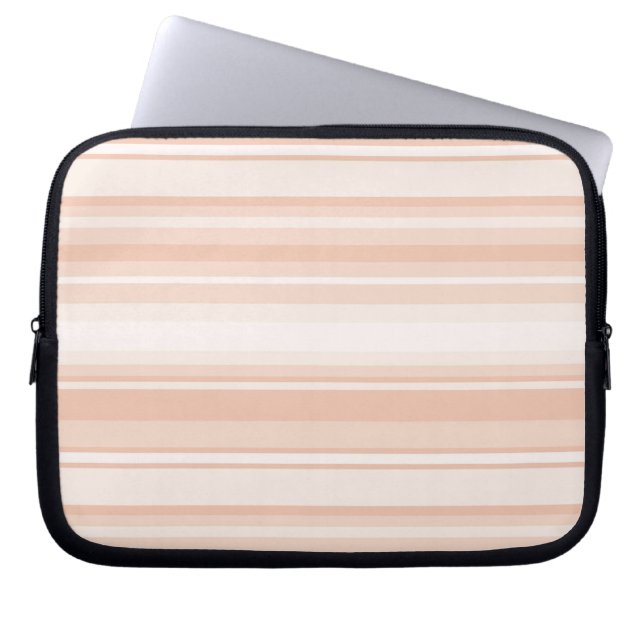 Peach stripes laptop sleeve (Front)