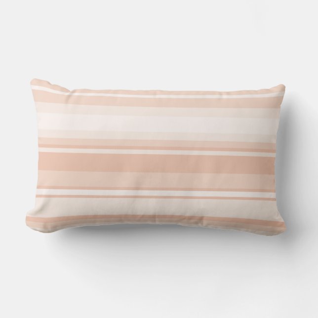 Peach stripes lumbar pillow (Front)