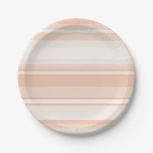 Peach stripes paper plate