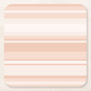 Peach stripes square paper coaster