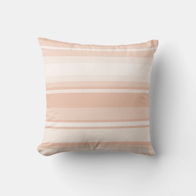 Peach stripes throw pillow (Front)