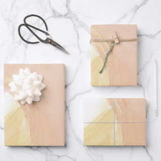 Peach Strokes Wrapping Paper Sheet