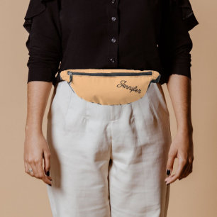Peach Stylized Bridesmaid Name Fanny Pack