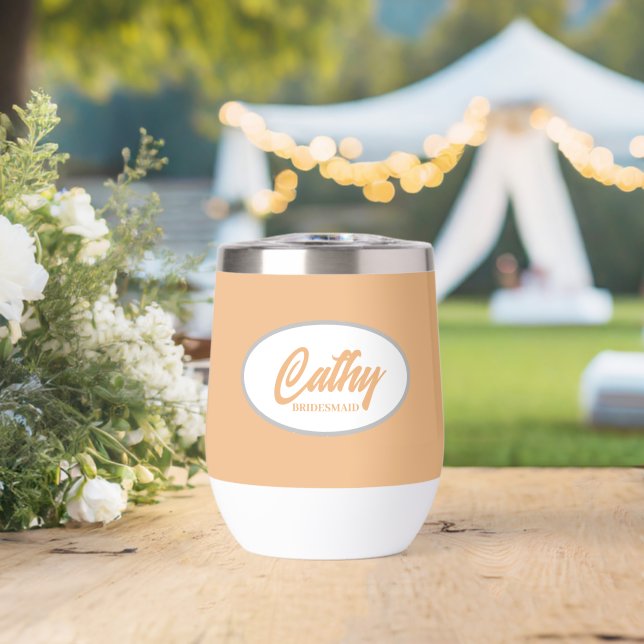 Peach Stylized Name Wedding Bridesmaid (Wedding (Rotated))
