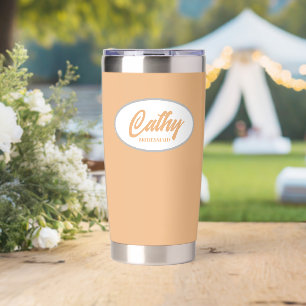 Peach Stylized Wedding Bridesmaid Insulated Tumbler