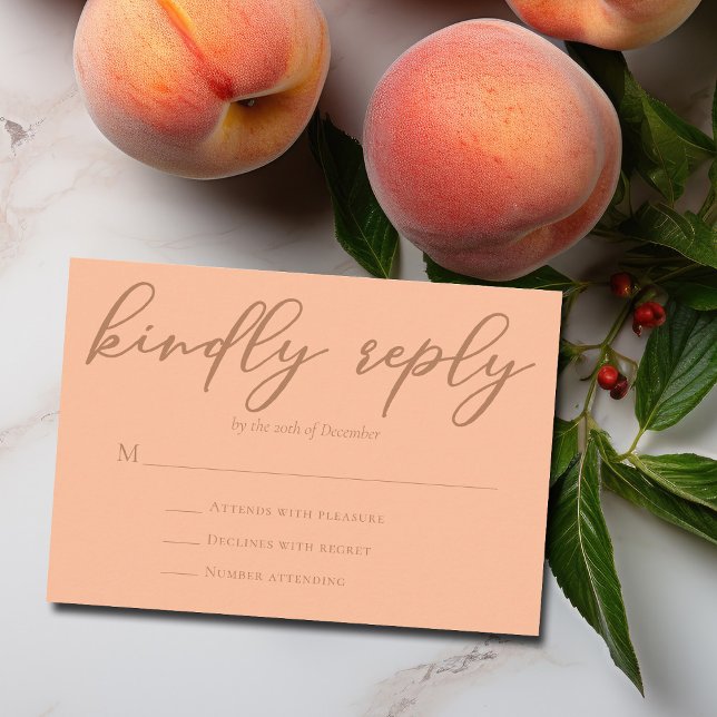 Peach Summer Mariage tendance Kindly Répondre RSVP (Créateur téléchargé)