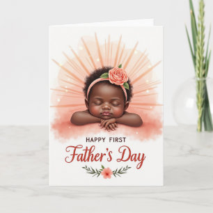 Peach Sunburst Fathers Day Card
