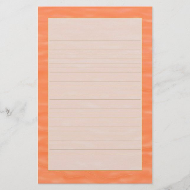"Peach Sunset Water" Fine Lined Stationery (Front)
