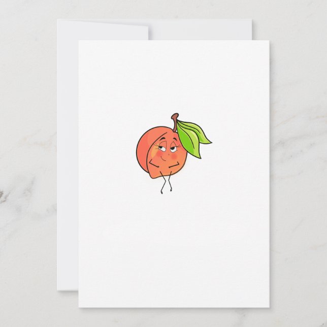 Peach, sweet cheeks, fruit themed invitation (Front)
