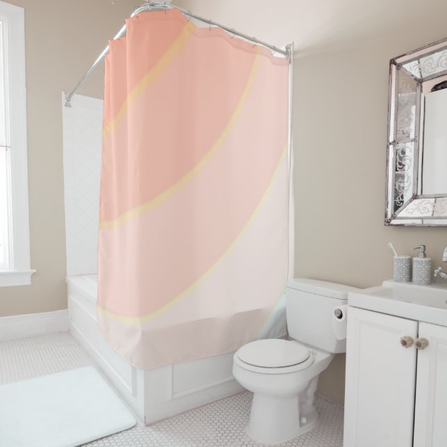 Peach  Swirls Shower Curtain (In Situ)