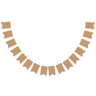 Peach Tan Colour Block Soft Wedding Design Bunting Flags