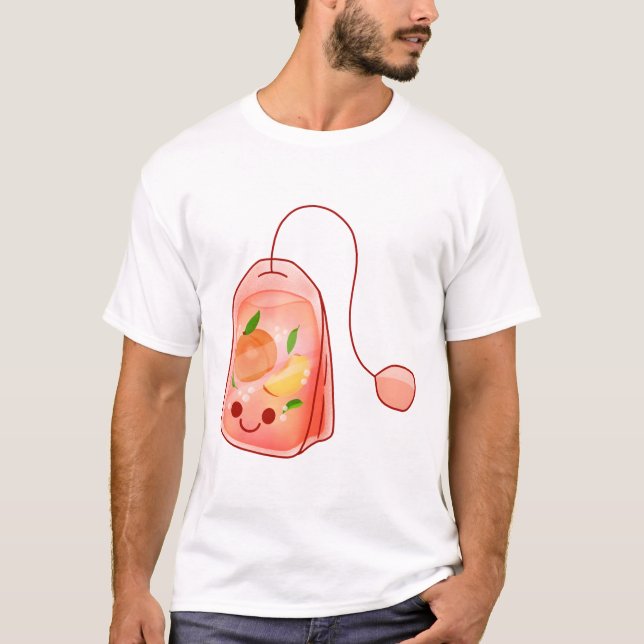 Peach Tea Bag  T-Shirt (Front)
