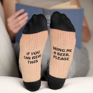 Peach Textile and Fun Text Socks