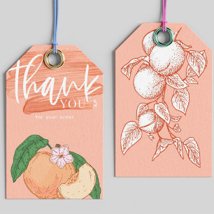 Peach Thank You Tags for Small Business Packaging
