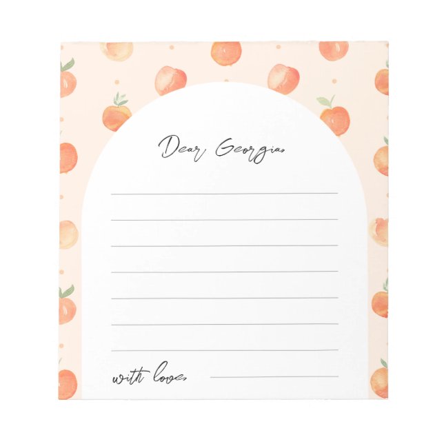 Peach Time Capsule Notepad (Front)