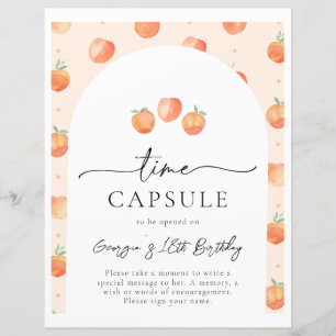 Peach Time Capsule Sign   Peach Party Sign