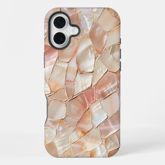 Peach-Toned Mother of Pearl Mosaic iPhone 16 Plus Case