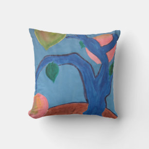 Peach Tree Throw Pillow