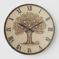 Peach Tree Wall Clock
