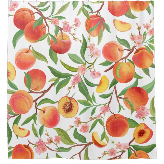 Peach Tropical Fruit Vintage Pattern. (Front)