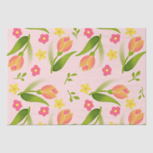 Peach Tulips Tissue Paper
