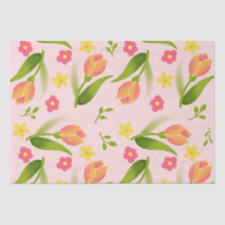 Peach Tulips Tissue Paper