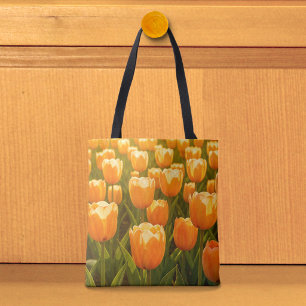 Peach Tulips Tote Bag