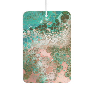 Peach & Turquoise Acrylic Pour Abstract Air Freshener