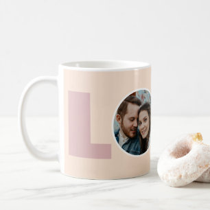 Peach Valentines Day Love Typography Photo Coffee Mug