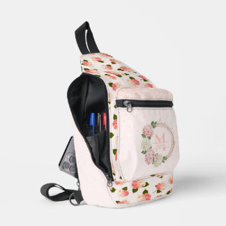 Peach Vintage Garden Blossoms Sling Bag