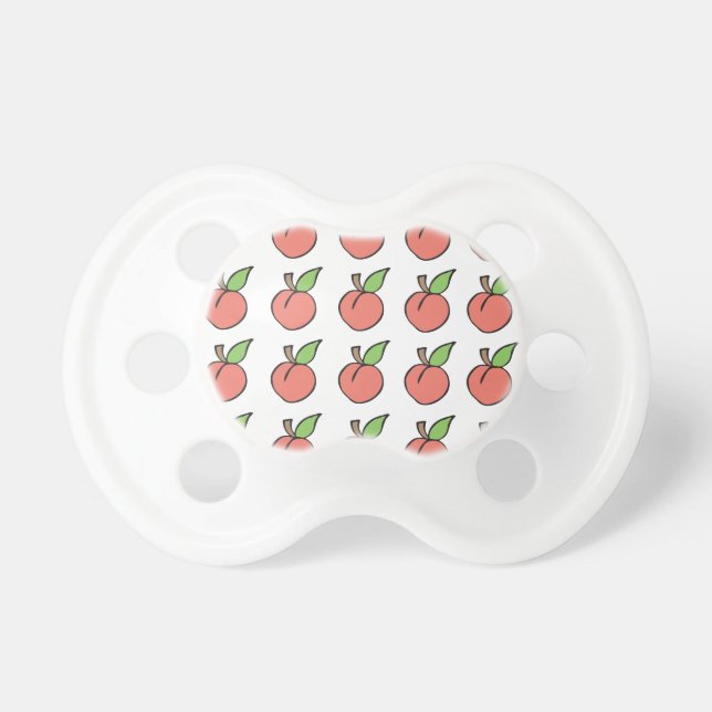 Peach w/ green leaf Pattern Pacifier (Front)