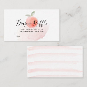 Peach Watercolor Baby Shower Diaper Raffle Enclosure Card