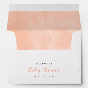 Peach Watercolor Baby Shower Envelope