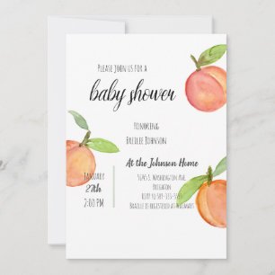 Peach Watercolor Baby Shower Invitation