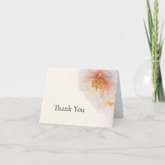 Peach Watercolor Floral Thank‑You Card